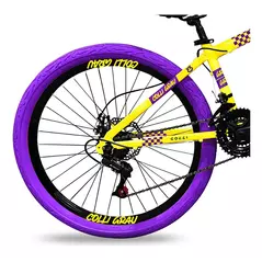 Bicicleta Grau Aro 26 Freios A Disco 21 Velocidades Colli Cor Amarelo Tamanho do quadro 13.5