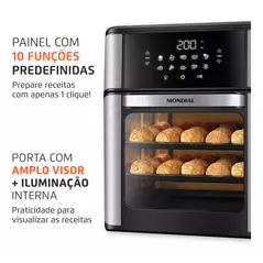 Fritadeira Air Fryer Forno Oven 12L, Mondial, 2200W - AFON-12L-BI