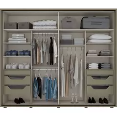 Guarda-roupa Casal Cavic 2 Portas Deslizantes 6 Gavetas Henn