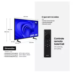 Smart Big TV 75'' UHD 4K 75DU7700 2024 Samsung