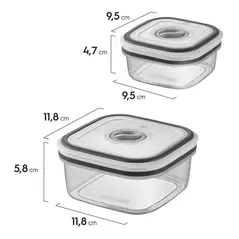 Kit Potes Plásticos Transparente com Tampa Branca 8 Unidades Electrolux