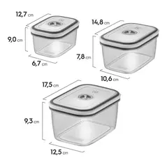 Kit Potes Plásticos Transparente com Tampa Branca 8 Unidades Electrolux