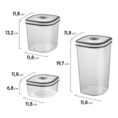 Kit Potes Plásticos Transparente com Tampa Branca 8 Unidades Electrolux