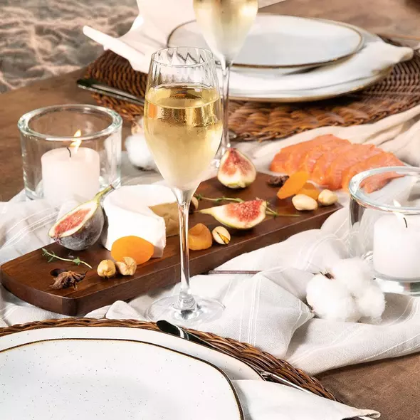 Aparelho de Jantar e Chá Ryo Maresia 20 Peças Branco e Marrom Oxford