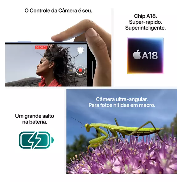 Apple iPhone 16 (128 GB) - Preto