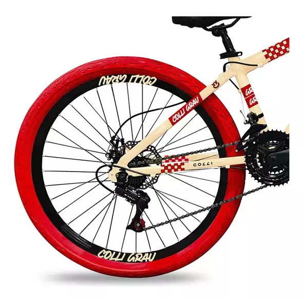 Bicicleta Grau Aro 26 Freios A Disco 21 Velocidades Colli Cor Bege Tamanho do quadro 13.5
