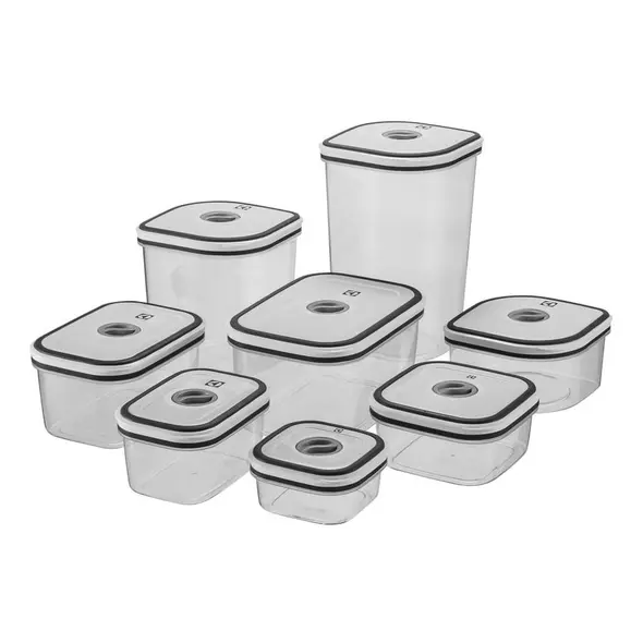 Kit Potes Plásticos Transparente com Tampa Branca 8 Unidades Electrolux